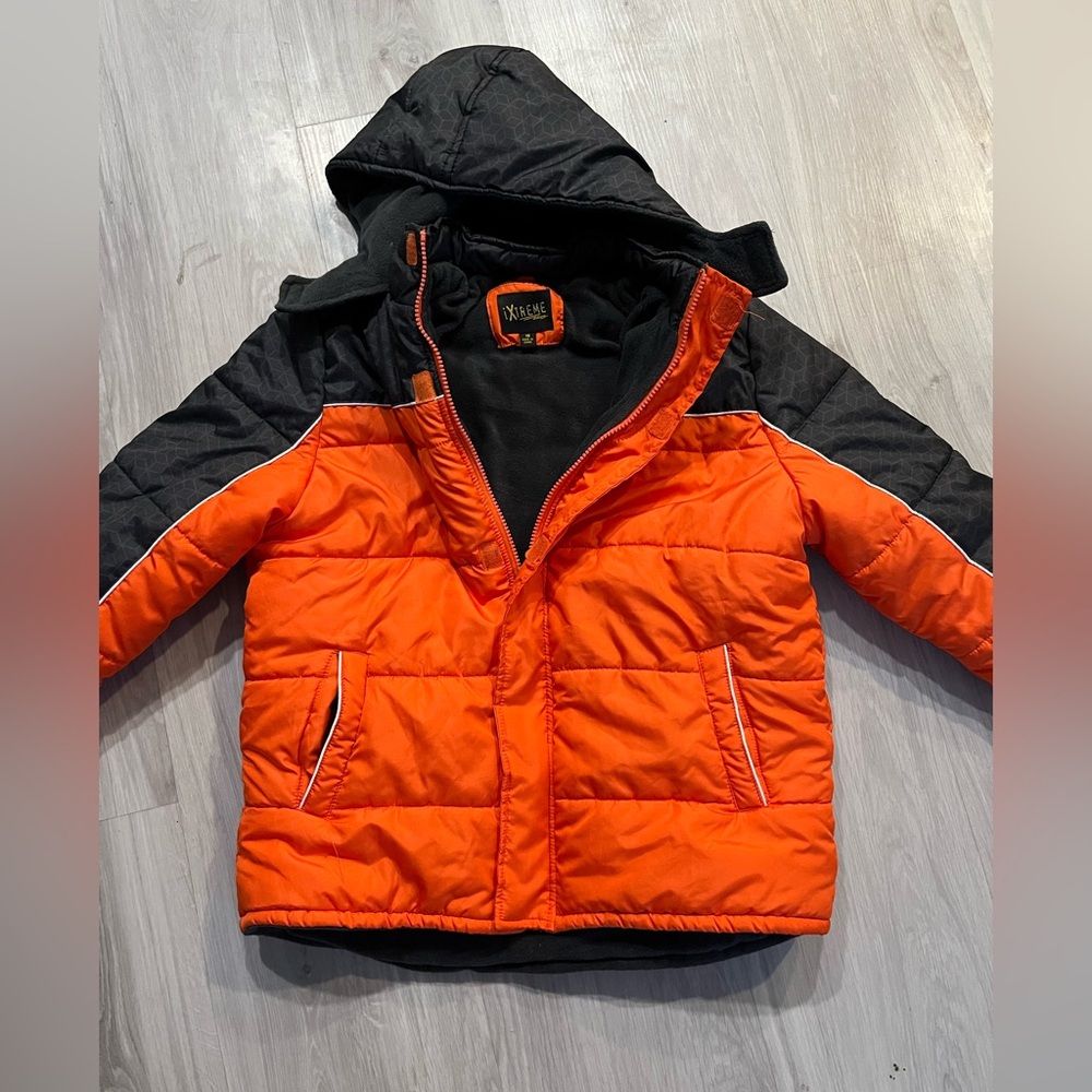 Dx-Xtreme Vibrant Orange and Black Puffer‎ Jacket